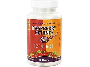 bottle of Natural Sport Raspberry Ketones Mega