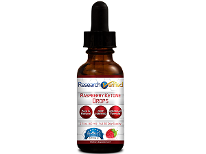 bottle of research verified raspberry ketone drops