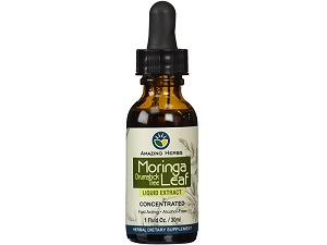 bottle of Amazing Herbs Moringa Leaf Liquid Extract