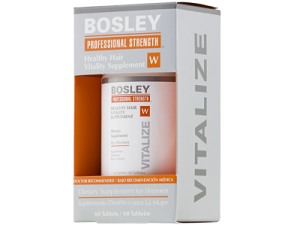 bottle of Bosley Healthy Hair Vitality Supplement for Women