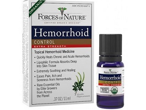 bottle of Forces of Nature Hemorrhoid Control Extra Strength