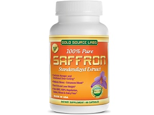 bottle of Gold Source Labs Pure Standardized Saffron Extract Gold