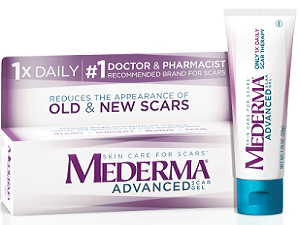 bottle of Mederma Advanced Scar Gel