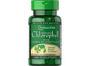 bottle of Puritan's Pride Chewable Chlorophyll