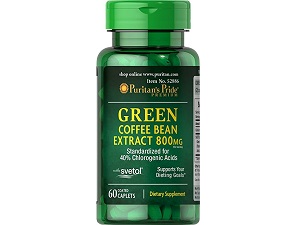 bottle of Puritan's Pride Green Coffee Bean Extract