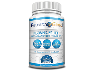 bottle of Research Verified's Insomnia Relief