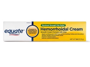 box of Equate Maximum Strength Pain Relief Hemorrhoidal Cream